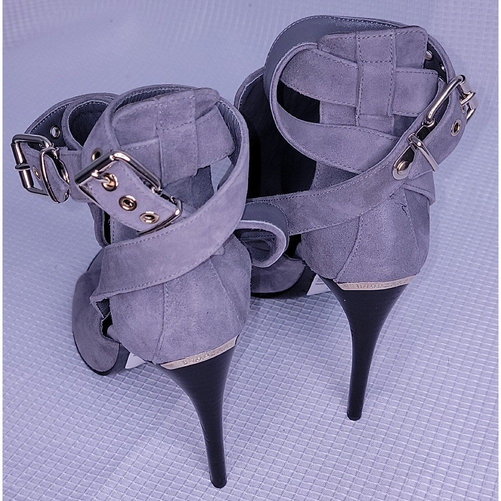NEW‎ Burberry Open Toe Strappy Gray Heeled Booties US 7.5 / EU 37.5   $995 - Picture 5 of 13